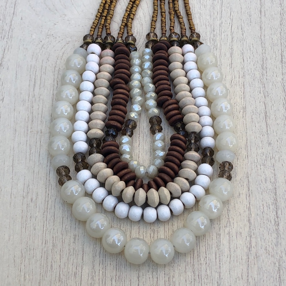The Limited Beaded Neutral Statement Necklace - image 7